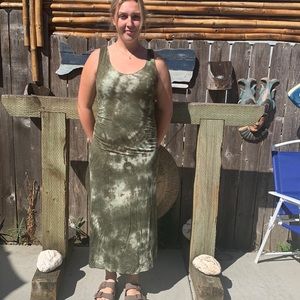 Racer bat green tie-dye dress